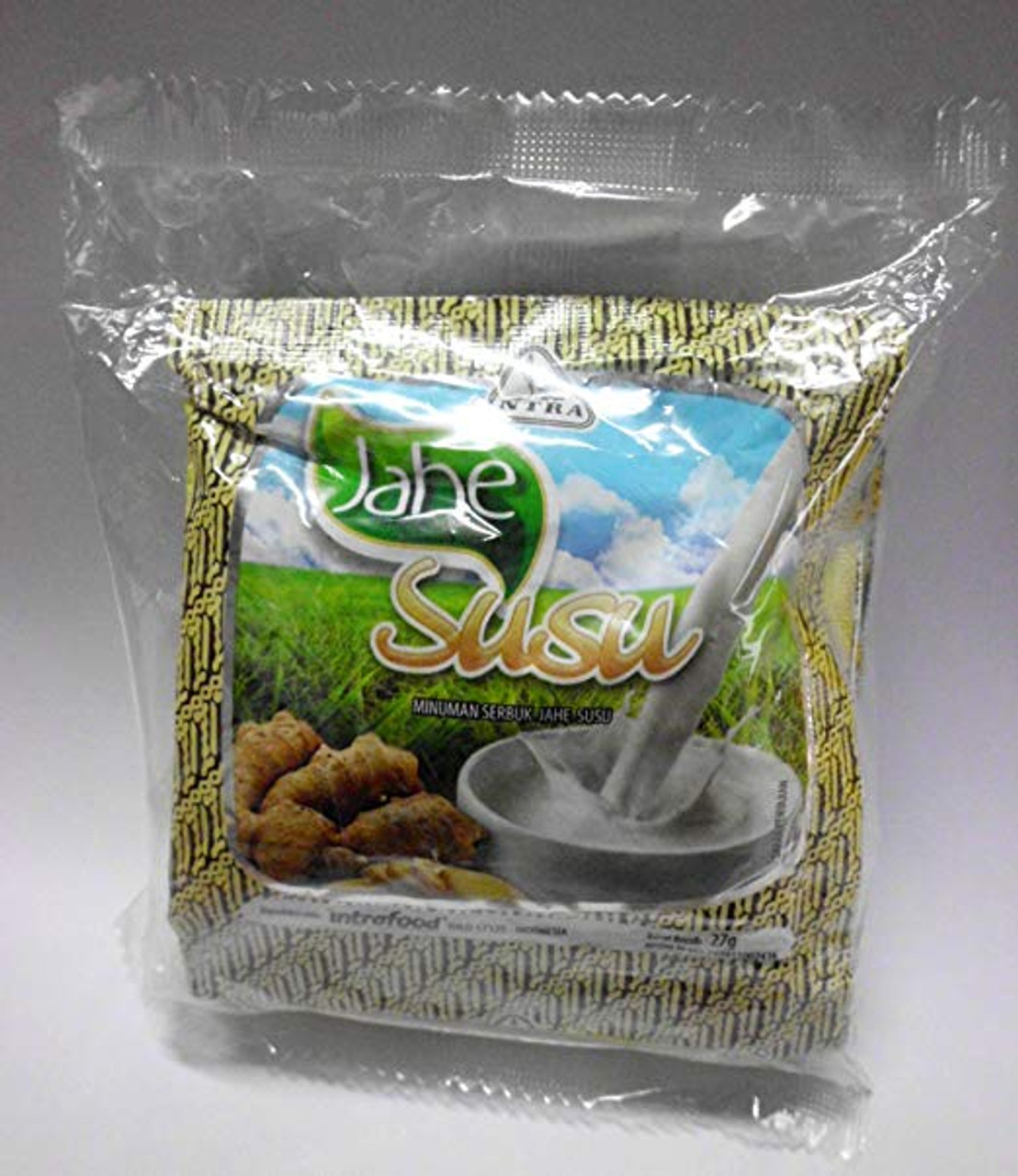 Intra Jahe Susu - Instant Ginger Tea with Milk, 27 Gram ( 10 Sachets)