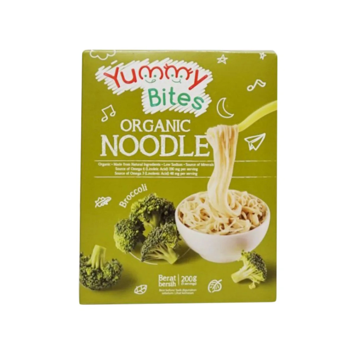 Yummy Bites Organic Noodle Broccoli, 200gr
