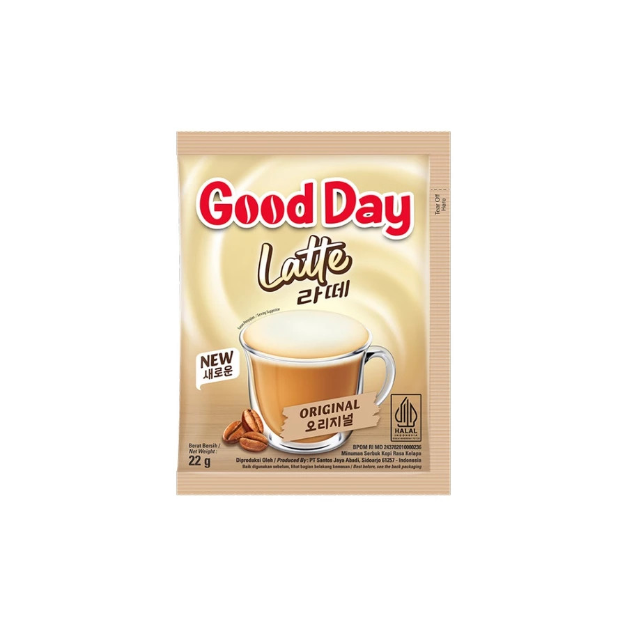 コーヒー GoodDay, Indocafe & Sido Muncul Good Day Instant Coffee Latte Original, 10 Sachets