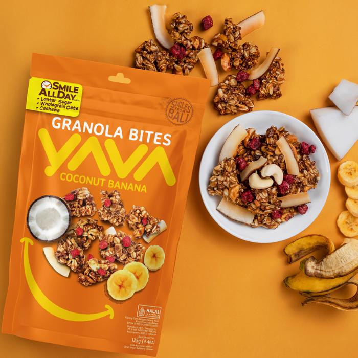 YAVA Granola Bites Coconut Banana, 125gr