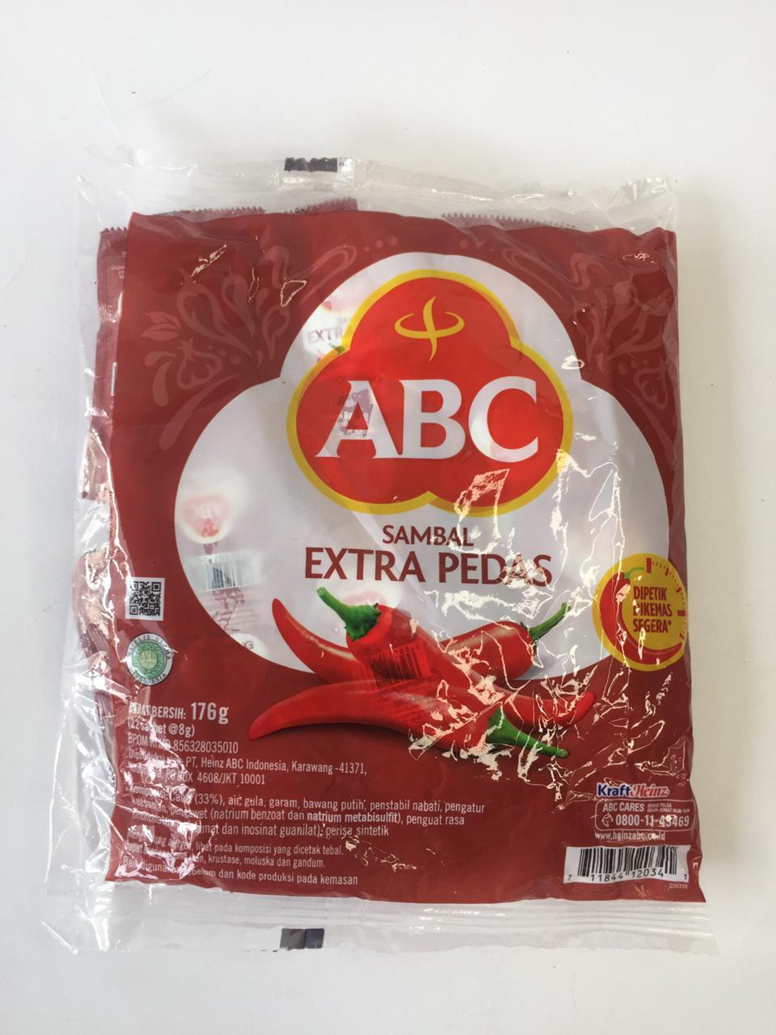 Abc Sambal Extra Pedas 8gr X 22 Sachet Ud Jawa Berkah Makmur