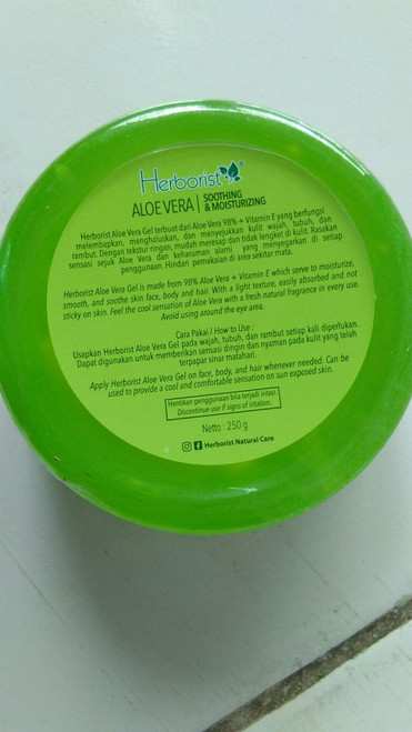 Herborist Aloe vera Gel 98% - Shoothing & Skin Moisturizing, 250 Gram Indonesia