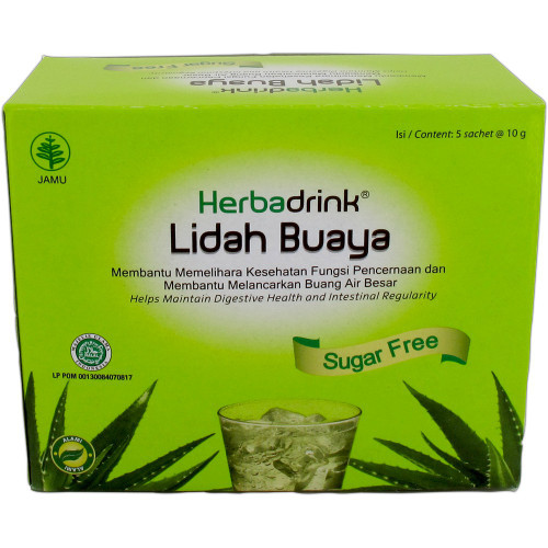 Herbadrink Lidah Buaya, 1 Pack (5 sachet @10gr) Sugar Free Herbadrink Lidah Buaya, 1 Pack (5 sachet @10gr) Sugar Free