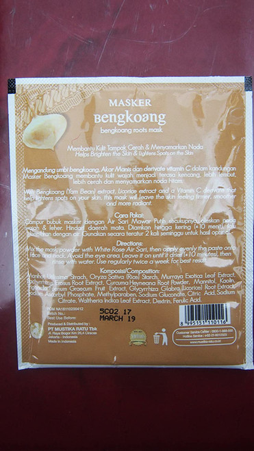 Bengkoang Roots Mask/Masker Bengkoang - Helps Brighten the Skin & Lightens Spots on the Skin, 15 gr