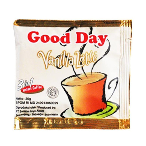 Good Day Vanilla Latte 100 Gram (3.52 Oz) Instant Vanilla Flavor 5-ct @ 20 Gram