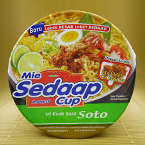 Sedaap Instant Noodle Cup Mi Rasa Soto, 81 Gram 
