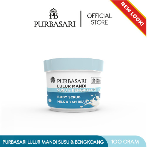 Purbasari Lulur Mandi Susu Bengkoang -  Body Bath Scrub Milk & Yam Bean, 100 Grams