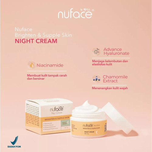 Nuface Nu Glow Brighten & Supple Skin Night Cream, 15gr
