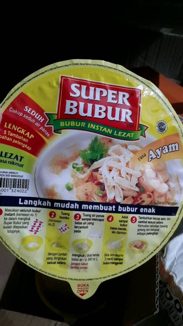 Super Bubur Rasa Ayam (Super Porridge Chicken Flavor), 64gr