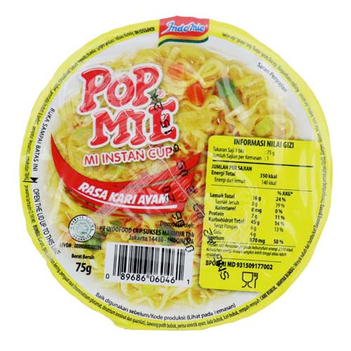 Pop Mie Cup Rasa Kari Ayam, 75gr