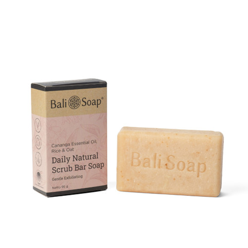 Bali Soap Essential Oil Bar Soap - Cananga, Rice & Oat Scrub, 95gr
