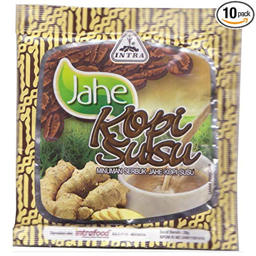 Intra Jahe Kopi Susu Instant Ginger Tea with Coffee and Milk, 28 Gram