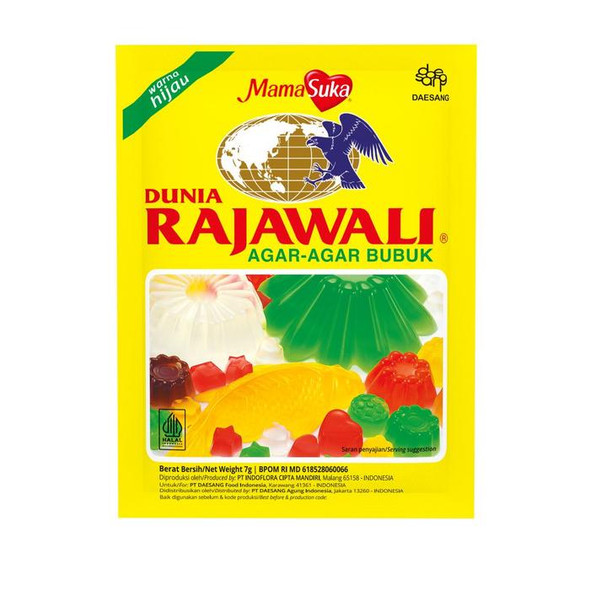 Mamasuka Agar-Agar Rajawali Green, 7 gr (3 pcs)
