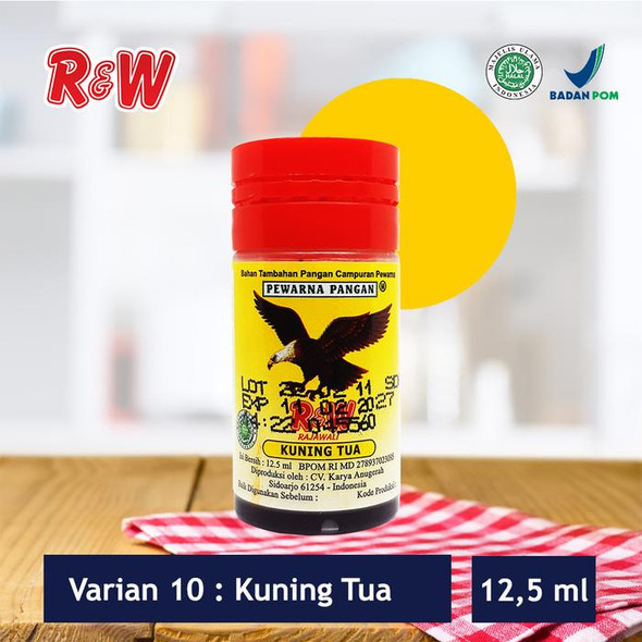 R&W Rajawali Dark Yellow Food Coloring, 12.5 ml