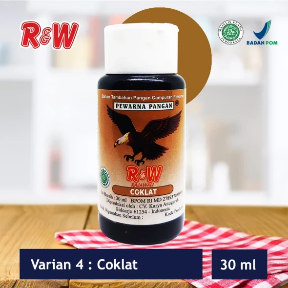 R&W Rajawali Brown Food Coloring, 30 ml