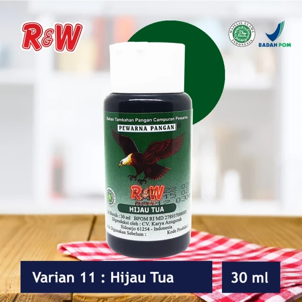 R&W Rajawali Dark Green Food Coloring, 30 ml