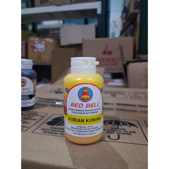 Red Bell Pasta Durian Kuning -  Yellow Durian Flavoring Paste, 55ml