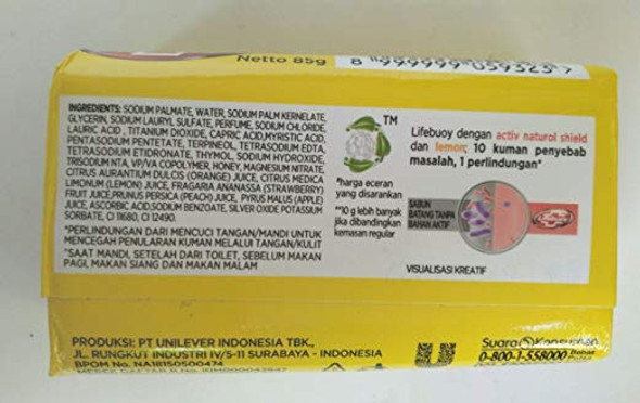 Lifebouy Lemon Fresh Antibacterial Bar Soap, 85 gram