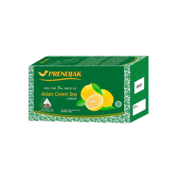 Prendjak Asian Green Tea Varian Lemon Premium (25ct @2gr), 50Gram