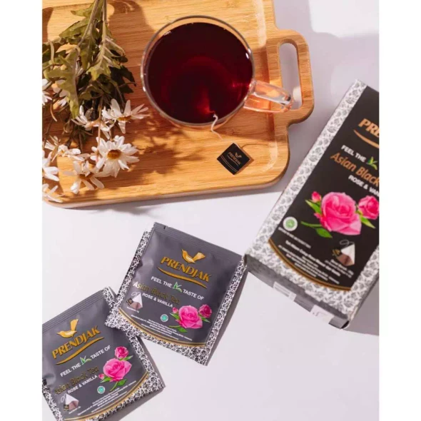 Prendjak Asian Black Tea Rose Vanilla Premium (25ct @2gr), 50Gram