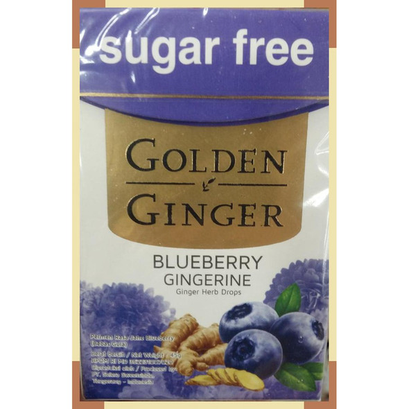 Golden Ginger Herb Drops Blueberry Gingerine (sugar free), 45 Gram