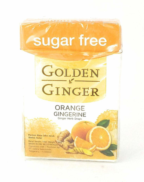Golden Ginger Herb Drops Orange Gingerine (sugar free), 45 Gram