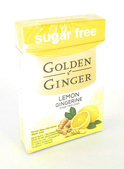 Golden Ginger Herb Drops Lemon Gingerine (sugar free), 45 Gram