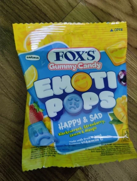 Fox's Gummy Candy Emoti Pops Happy Sad, 35gr