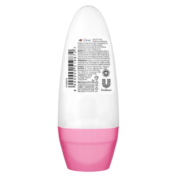 Dove Deodorant Roll On Go Fresh Pomegranate, 40ml