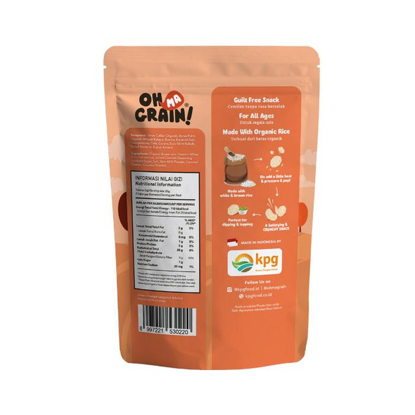 Oh Ma Grain Rice Crackers Sweet Series Salted Caramel, 50gr