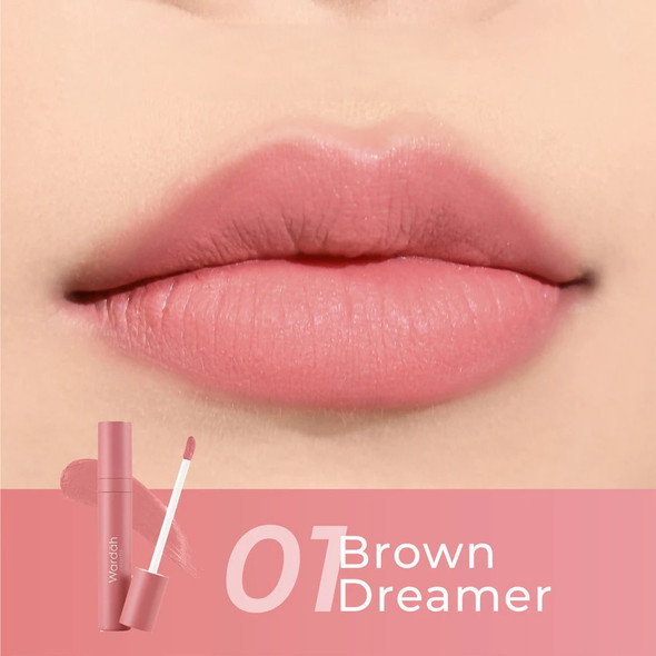 Wardah Lip Cream Colorfit Velvet Matte 01 Brown Dreamer, 4 gr