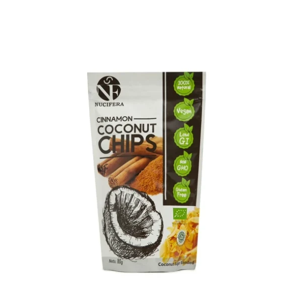 Nucifera Coconut Chips Cinnamon, 80gr