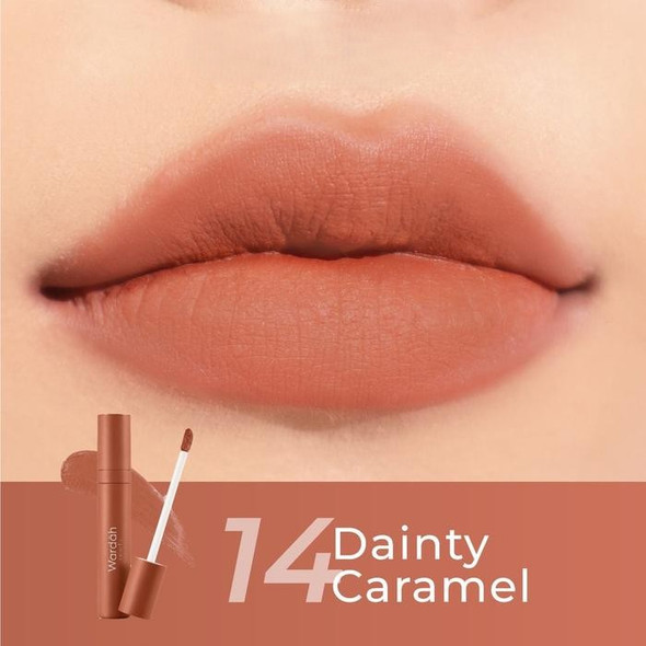Wardah Lip Cream Colorfit Velvet Matte 14 Dainty Caramel, 4 gr