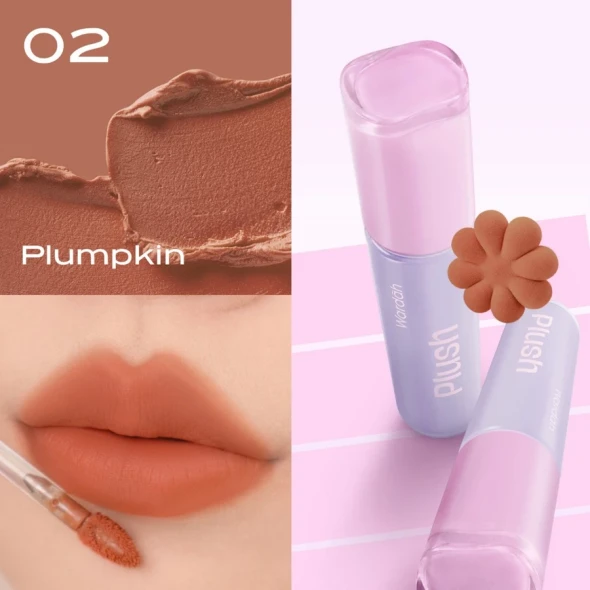 Wardah Blur-Ink Lip Plush Lip Tint Matte 02 Plumkin, 3g