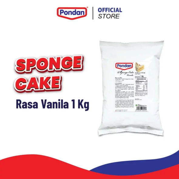 Pondan Tepung Bolu Sponge Cake Rasa Vanila, 1kg