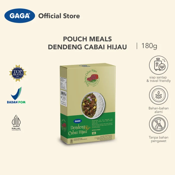GAGA Pouch Meals Dendeng Cabai Hijau, 180gr