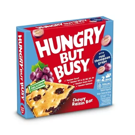 Hungry But Busy Chewy Raisin Bar, 75gr