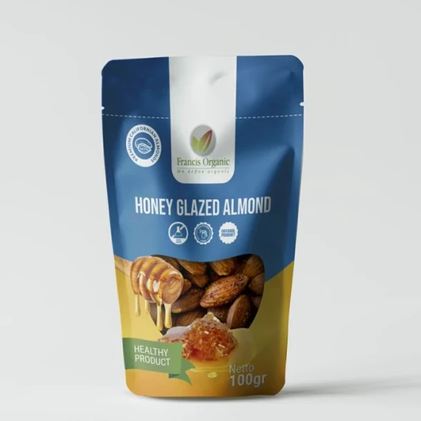 Francis Organic Honey Glazed Crunchy Almonds, 100gr