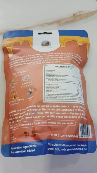 Francis Honey Cashew Granola, 340gr