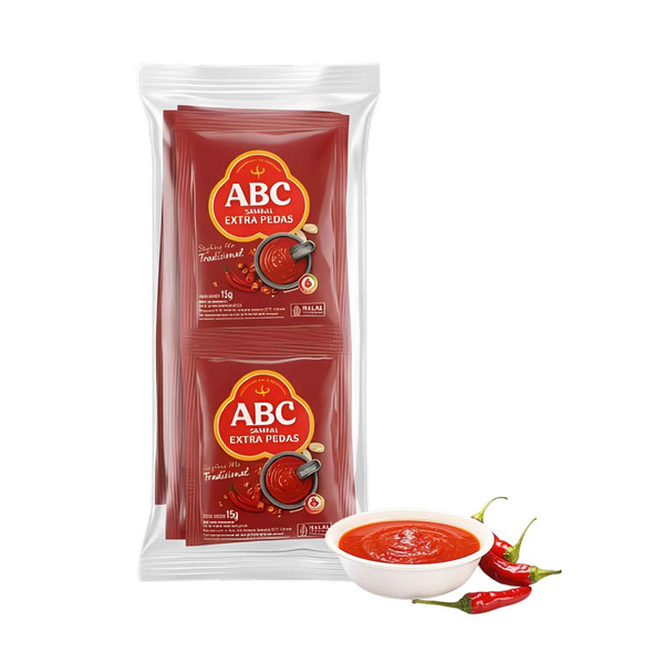 ABC Sambal Extra Pedas (Extra Spicy Sambal), 150gr ( 10ct @15gr)