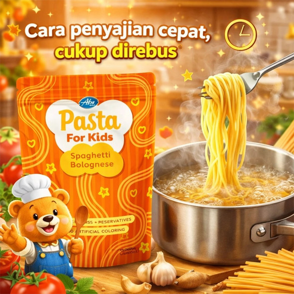 Abe Food Pasta for Kids No MSG Spaghetti Bolognese, 100gr