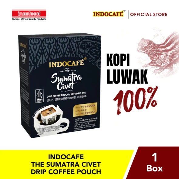 Indocafe The Sumatra Civet Drip Coffee, 50gr (5ct @10gr)