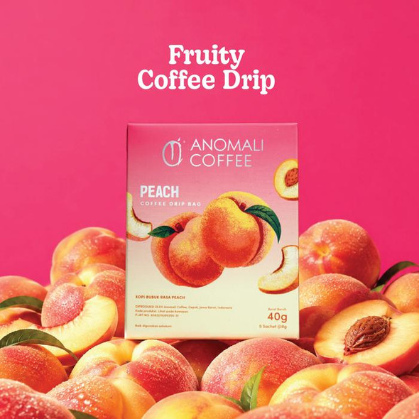 Anomali Coffee Peach Season Drip Coffee Powder Sachet, 40gr (5ct x 8gr)