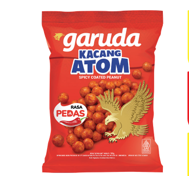 Garuda Kacang Atom Pedas - Spicy Coated Peanuts, 220gr