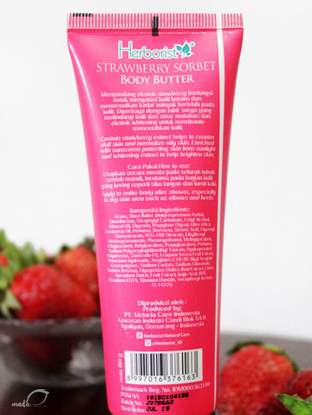 Herborist Body Butter STRAWBERRY SORBET Tube 80 gram  - Indonesian