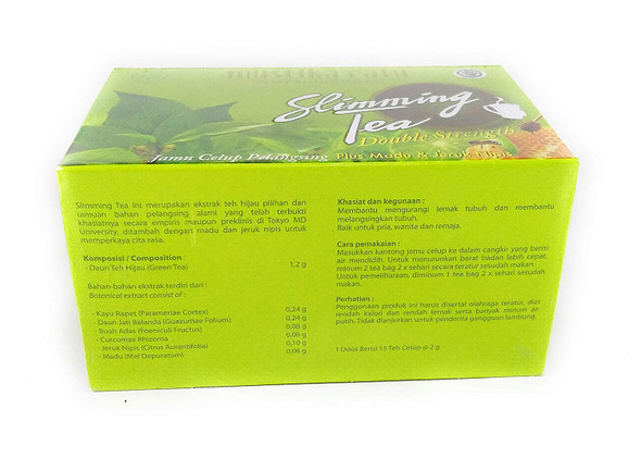 Mustika Ratu Slimming Tea Double Strength Plus Honey and Lime 15-ct, 30 Gram