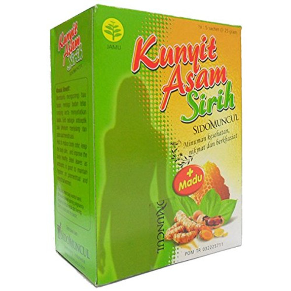 Sidomuncul Kunyit Asam Sirih - Turmeric and Tamarind Plus LemongrassHerbal Drink 5-ct, 125 Gram