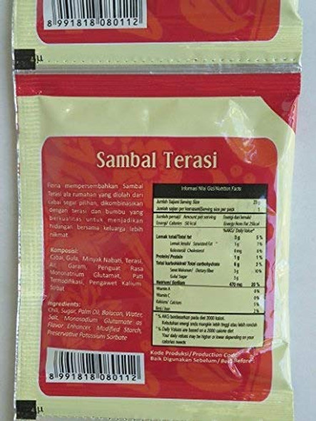 Uleg Sambal Terasi (Chili Shrimp Paste), 18 Gram (10 Sachets)