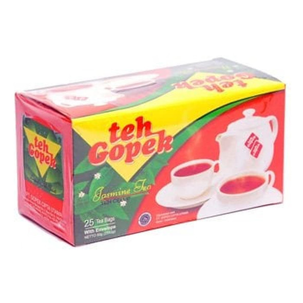 Gopek Teh Celup Melati (Jasmine Tea Bags) with Envelope, 50 gram (25-ct x @2gr)