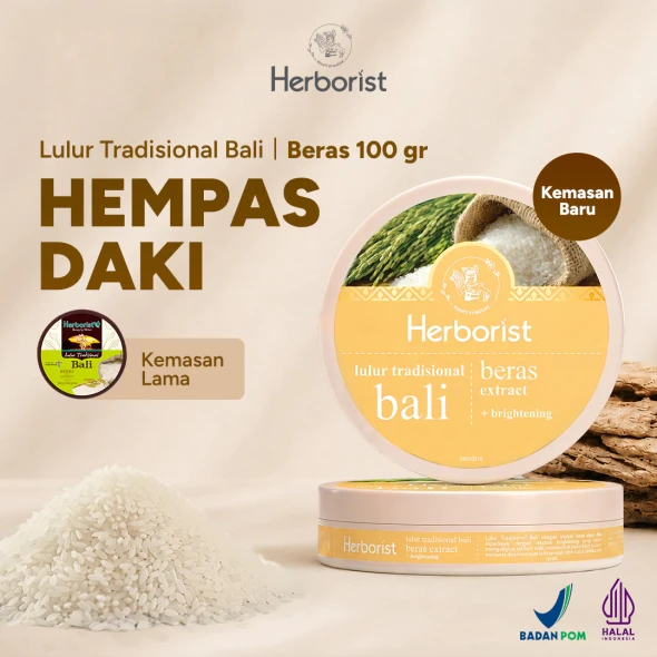 Herborist Lulur Beras (rice) plus Whitening, 100 Gram